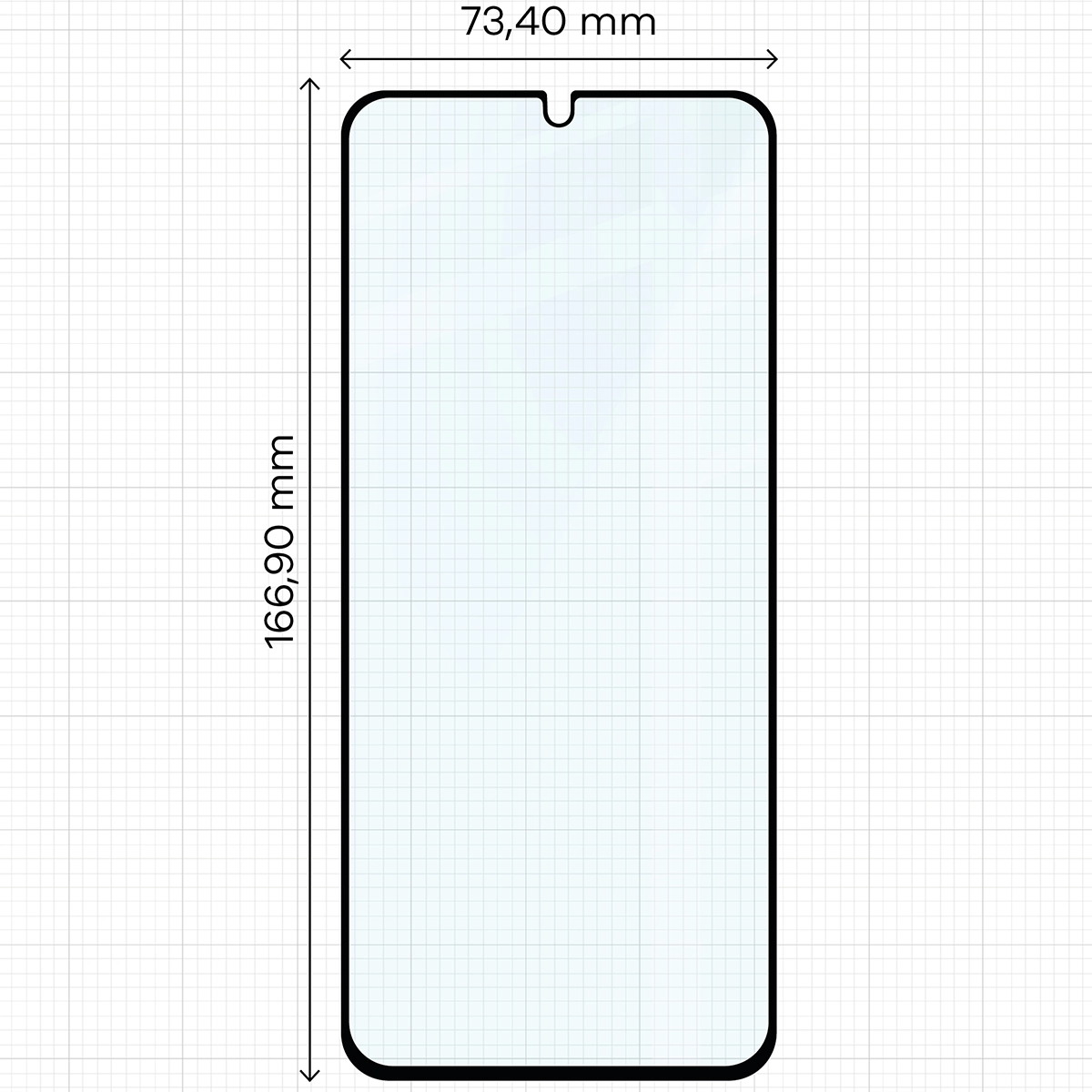 Wymiary szkła Bizon Glass Edge do Xiaomi Redmi A5 4G/Poco C71